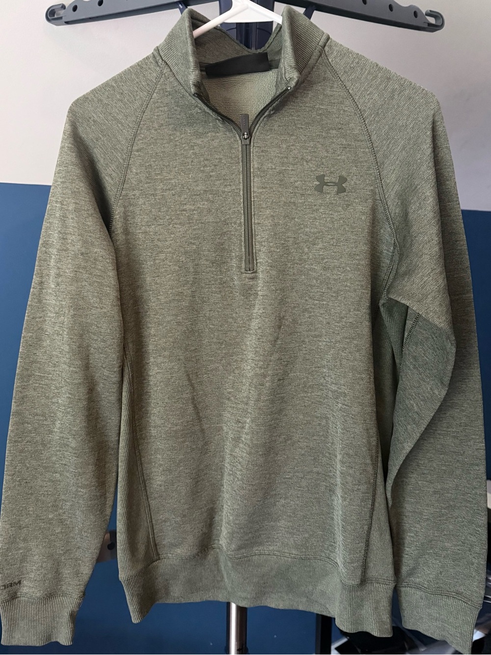 Under Armour ColdGear Men’s Small Olive Green 1/4 Zip Pullover Loose Fit